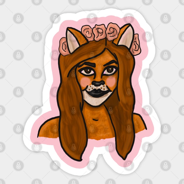 Fox Person Sticker by tesiamarieart